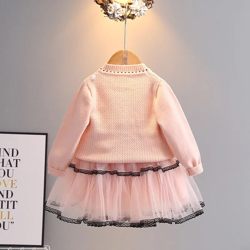 Sweetheart Bows Knit & Tulle Set