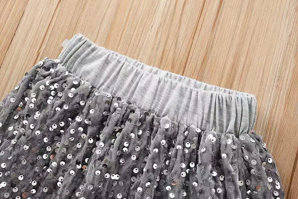 Glitter Bow Knit Set for Girls