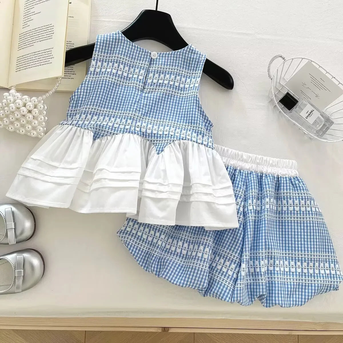 Blue Garden – Light Blue Gingham Girls Set