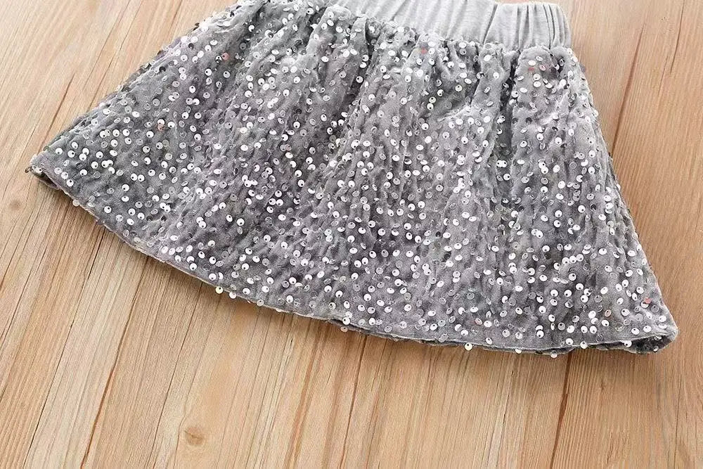 Glitter Bow Knit Set for Girls