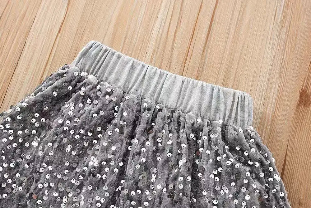 Glitter Bow Knit Set for Girls