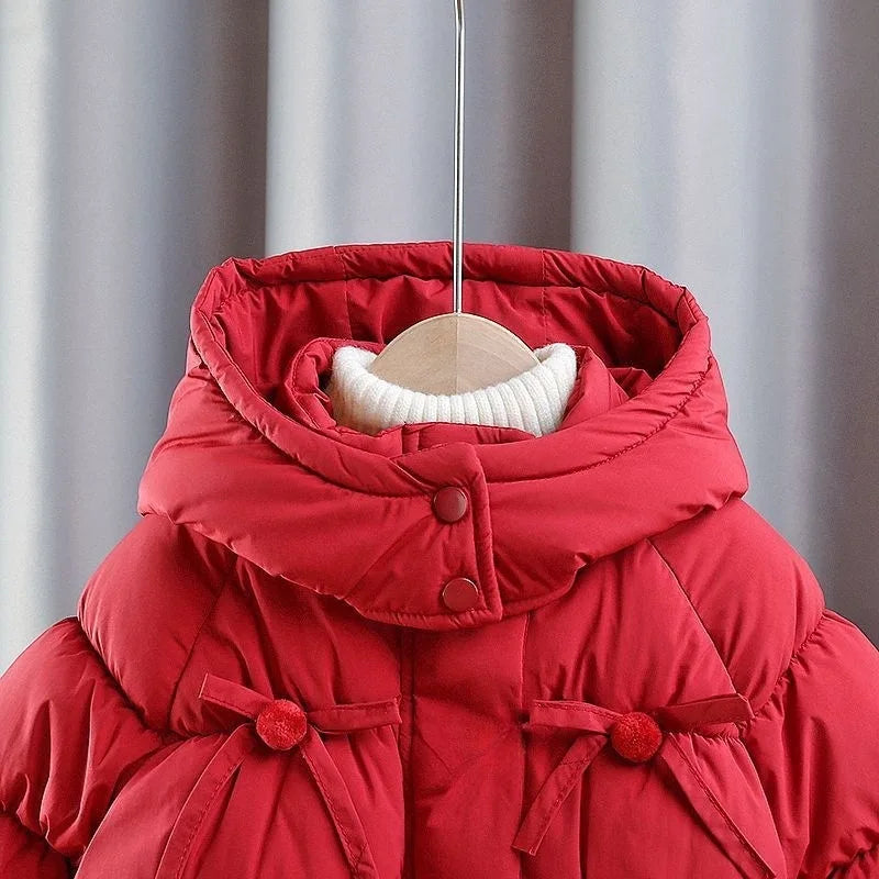 Cherry Bow Puff Coat