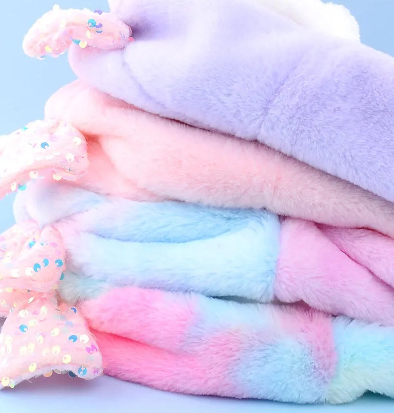 Blue Ice Princess Plush Winter Hat for Kids