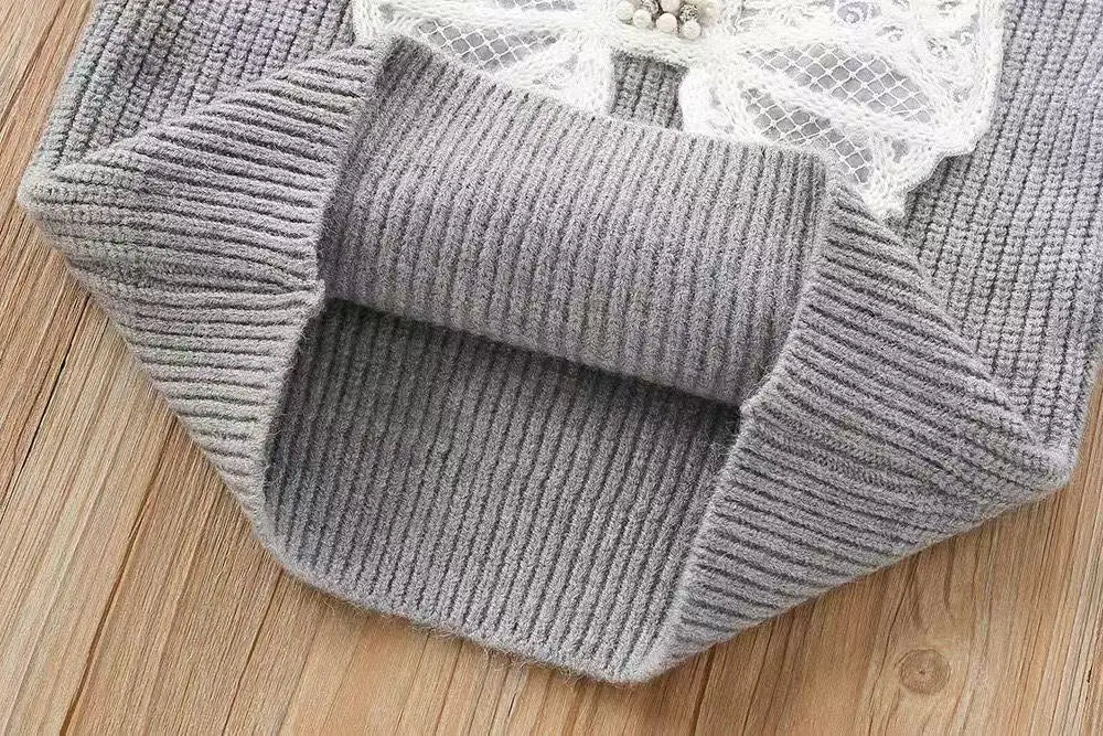 Glitter Bow Knit Set for Girls