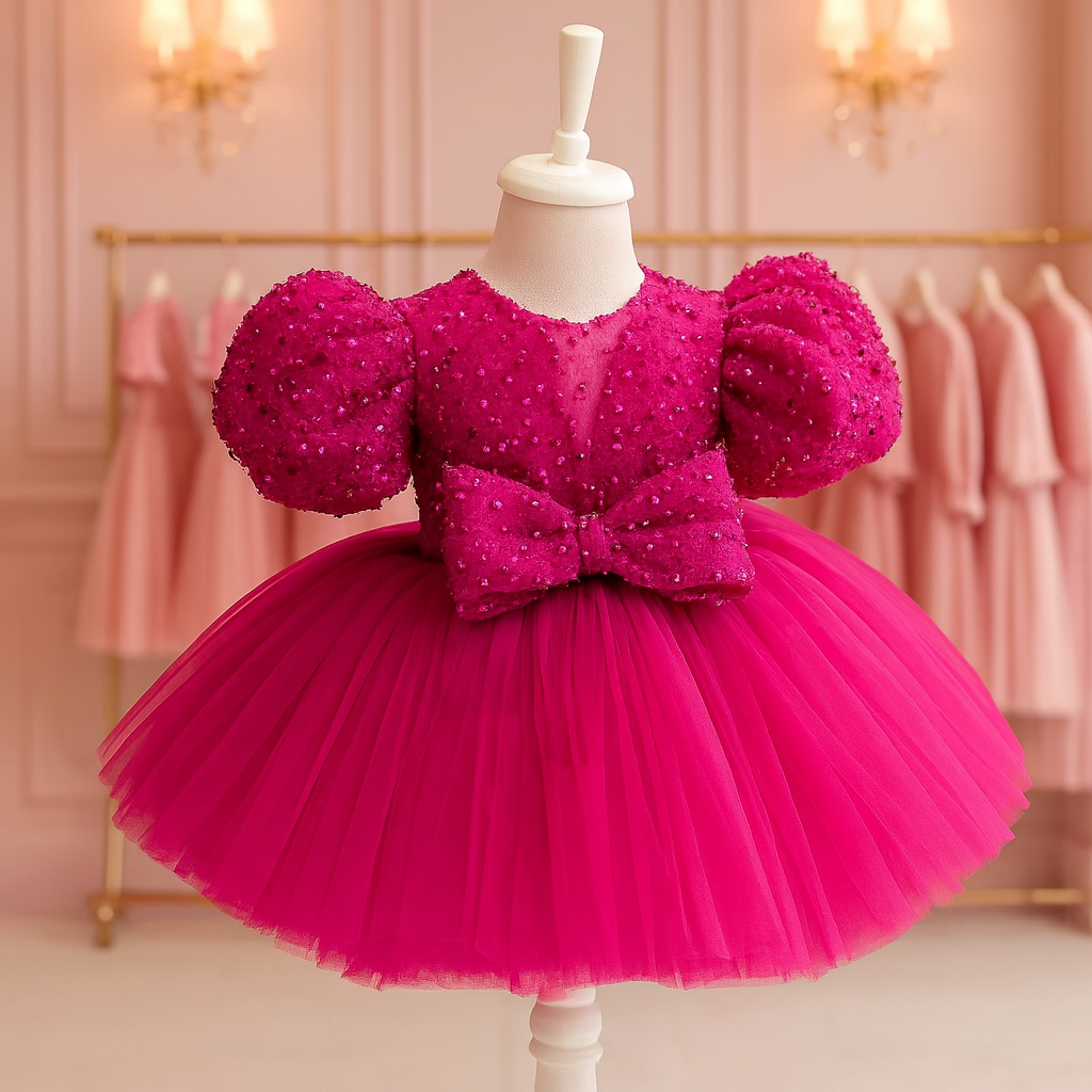 Glamour Pink Girls’ Party Dress