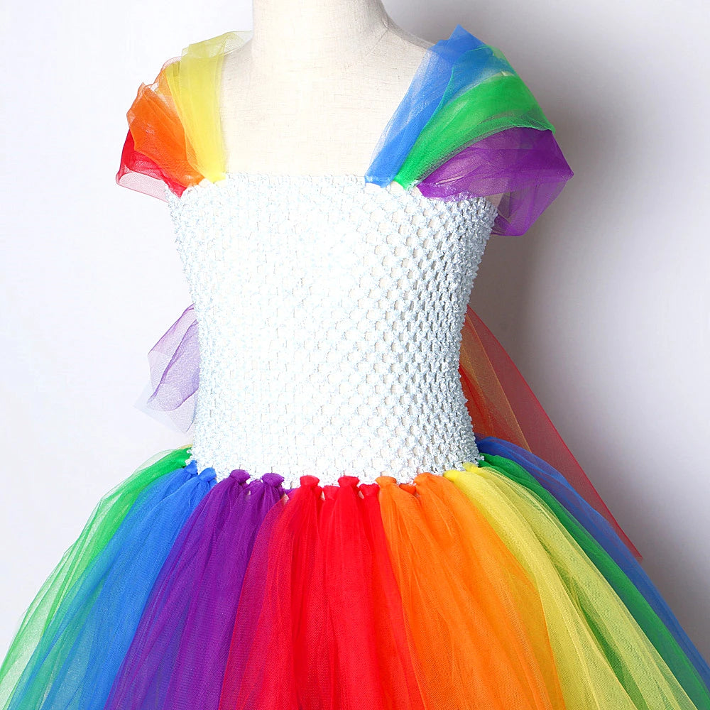 Rainbow Pony Tulle Dress for Girls