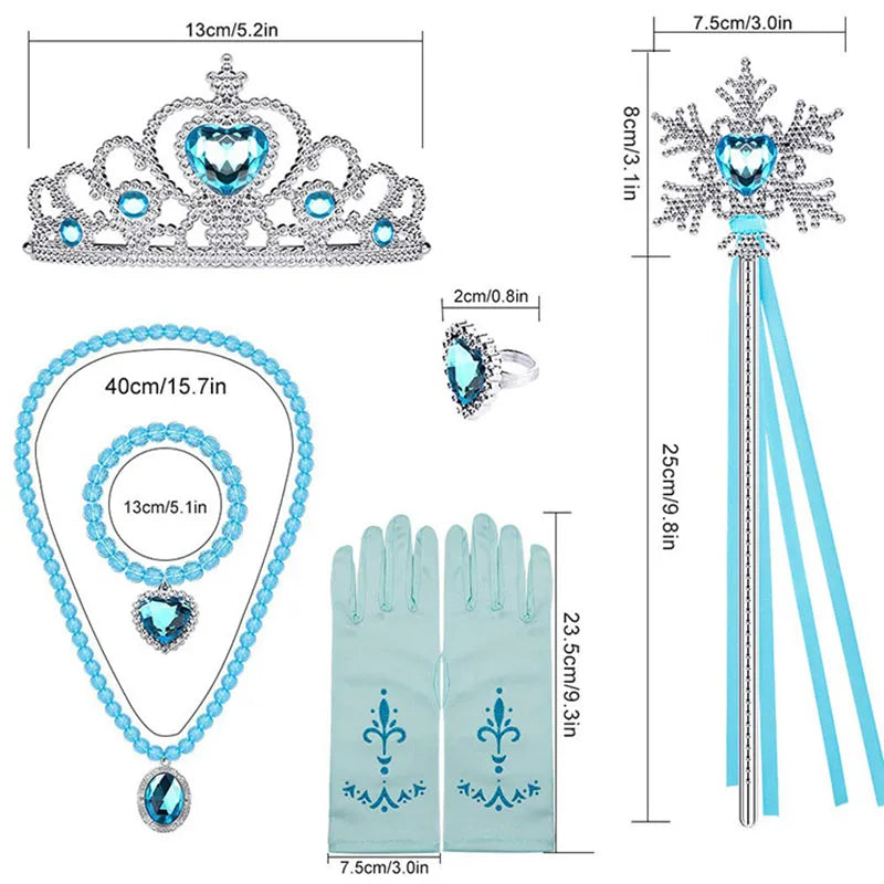 Ice Queen Princess Accessory Set – Wig, Crown, Wand & Gloves