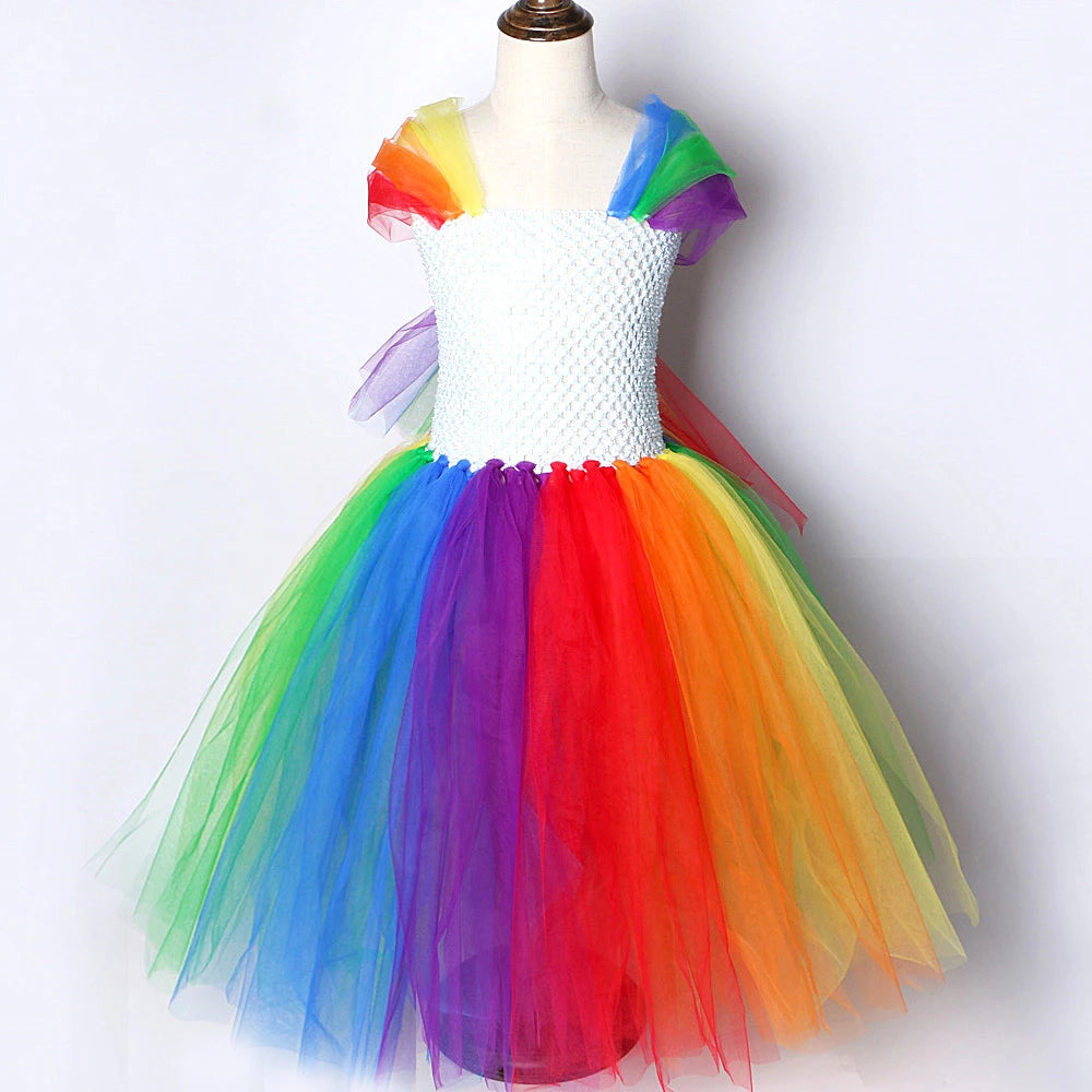 Rainbow Pony Tulle Dress for Girls