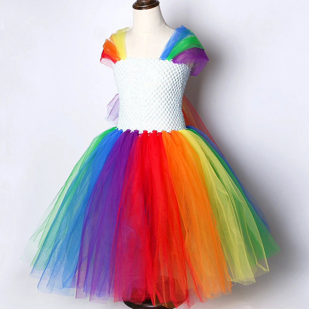 Rainbow Pony Tulle Dress for Girls