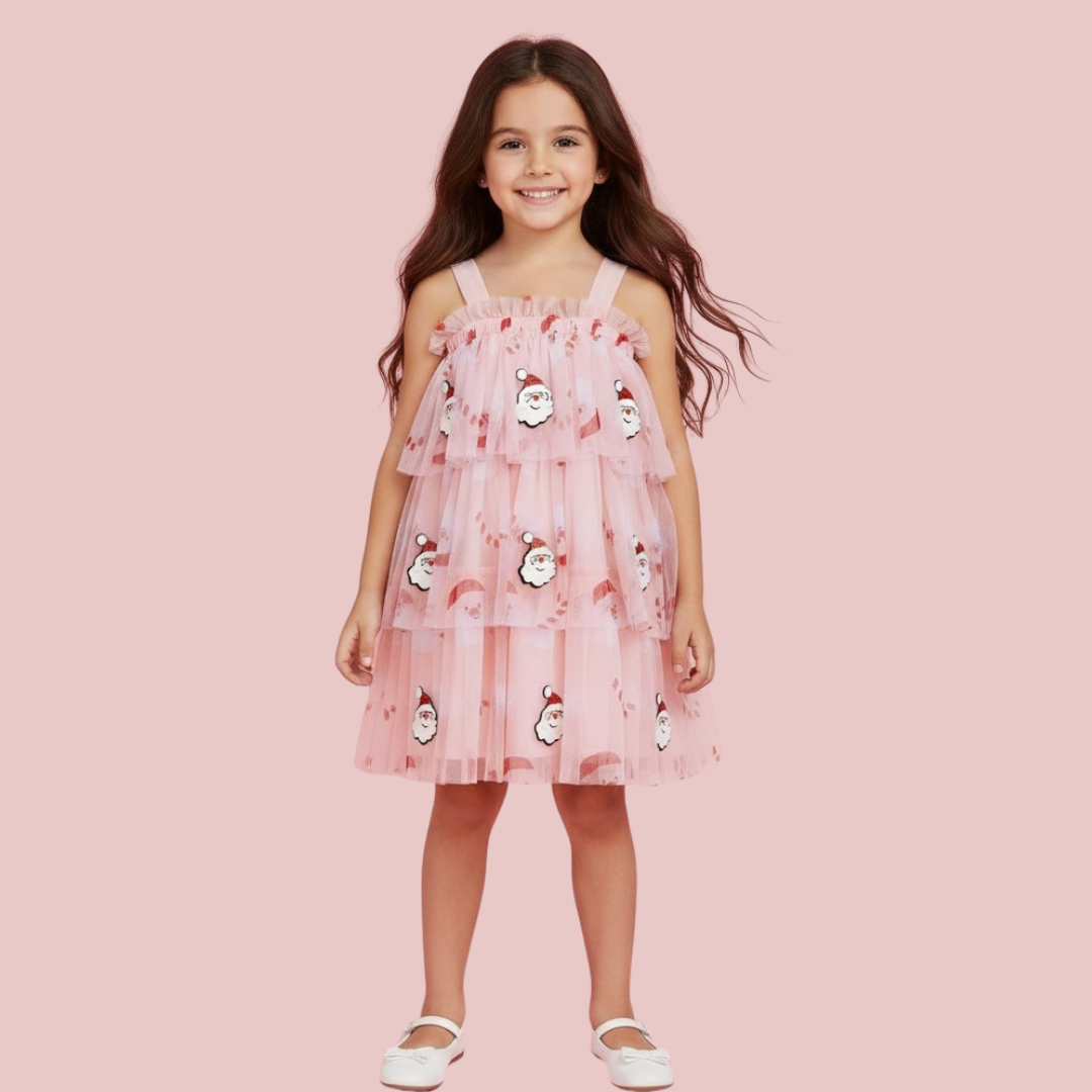 Santa Party Layered Tulle Dress