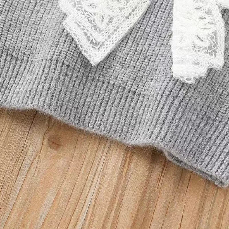 Glitter Bow Knit Set for Girls