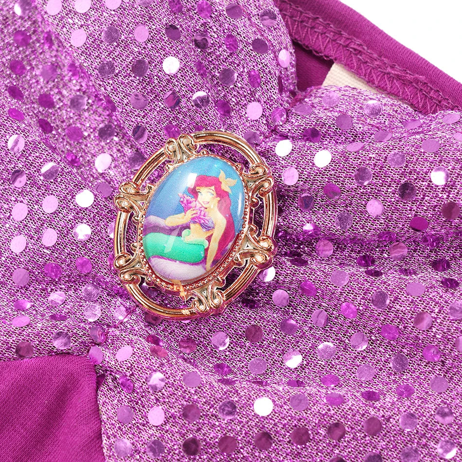 Long Sleeve Mermaid Princess Costume with Wig