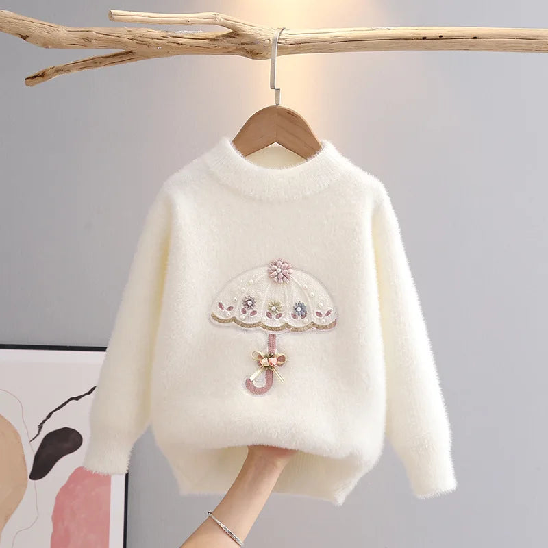 Embroidered Umbrella Princess Sweater