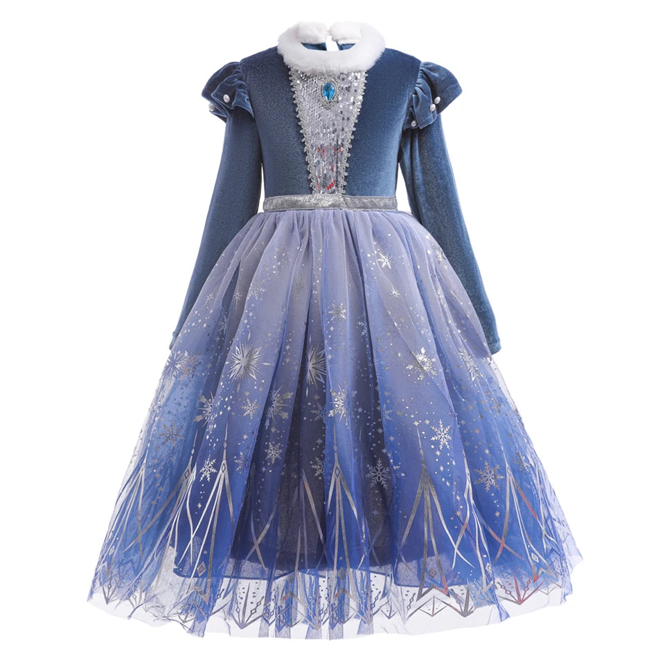 Winter Ice Princess Costume – Velvet & Snowflake Tulle
