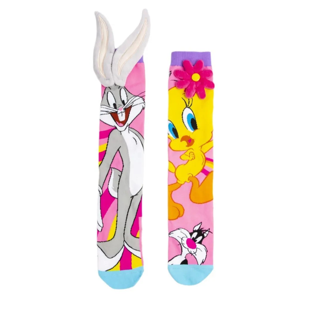 Bunny & Birdie Knee-High Socks for Girls – With 3D Flower and Ears