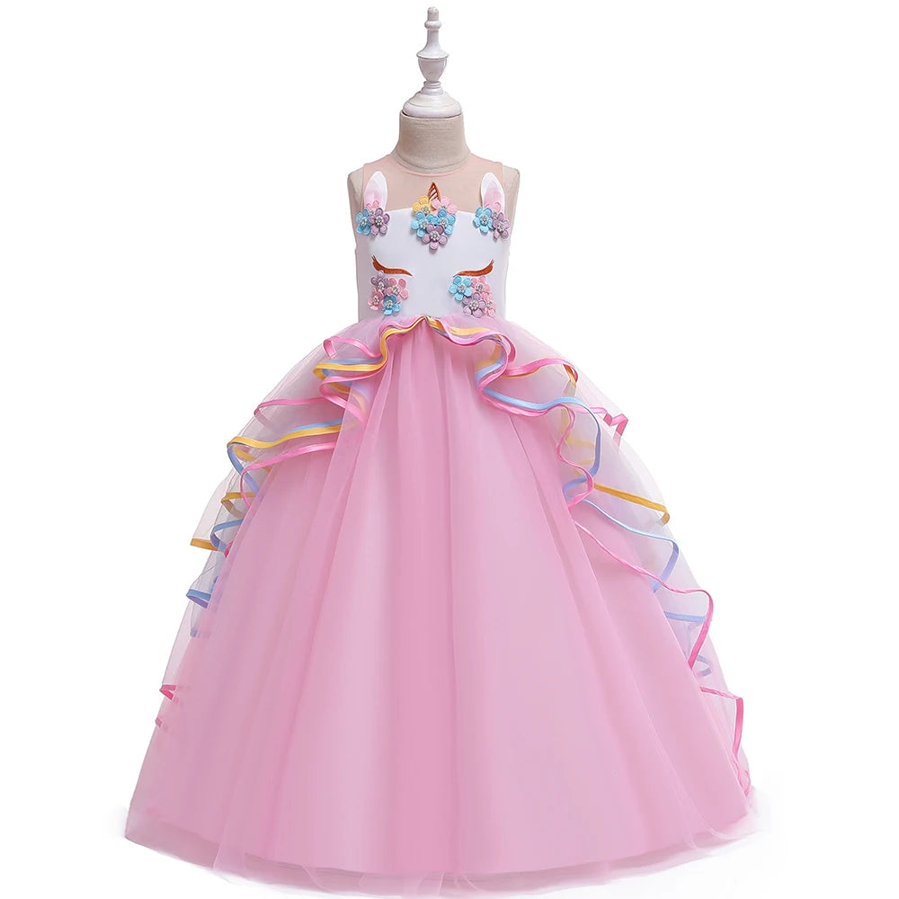Magical Unicorn Princess Dress with Wings and Headband