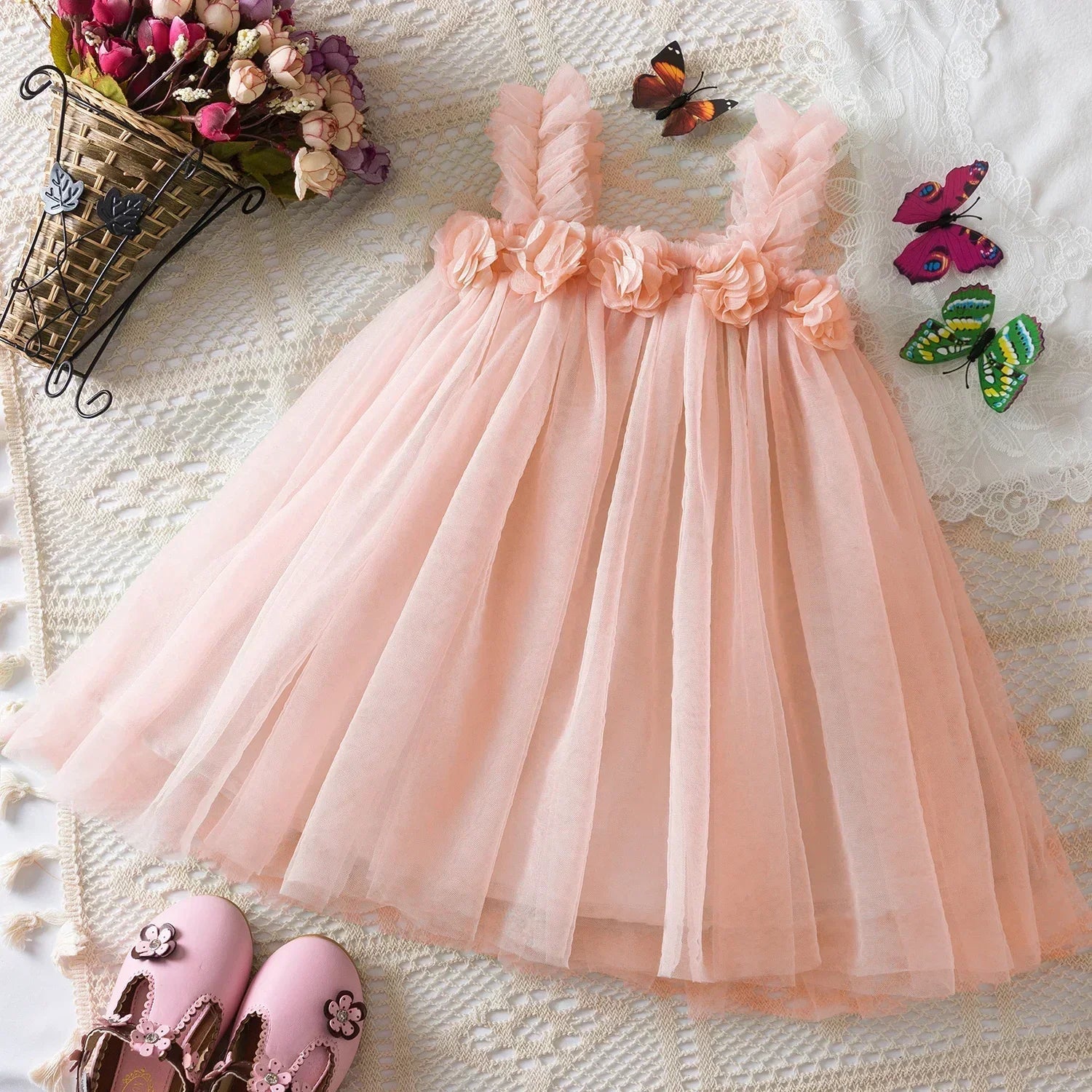 Luisa Tulle Flowers Kids' Dress – Fairy Collection