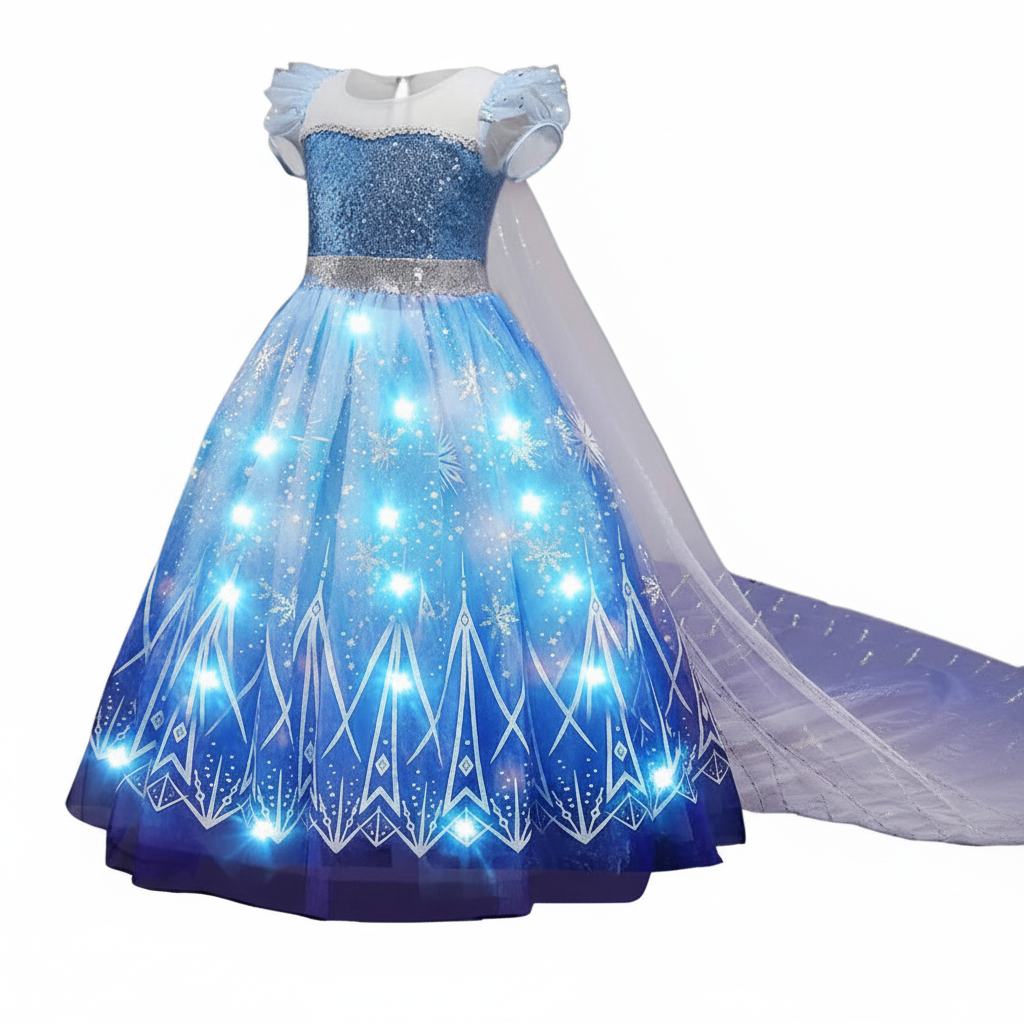 Snowflake Magic Light-Up Princess Dress for Girls