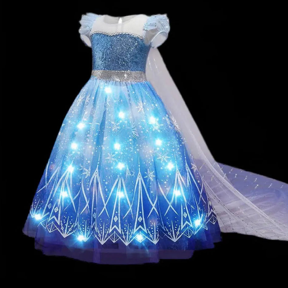 Snowflake Magic Light-Up Princess Dress for Girls