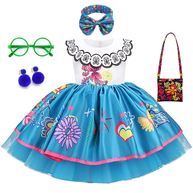 Girls’ Colorful Costume Dress with Accessories