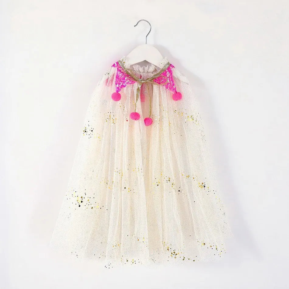 Glitter Star Princess Cape for Girls