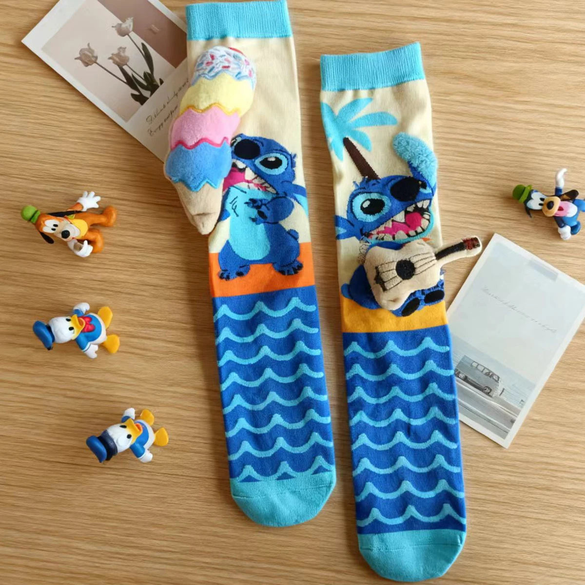 Island Vibes Knee-High Socks for Kids – With Plush Guitar & Ice Cream Fun