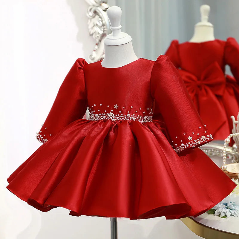 Crimson Blossom Princess Dress