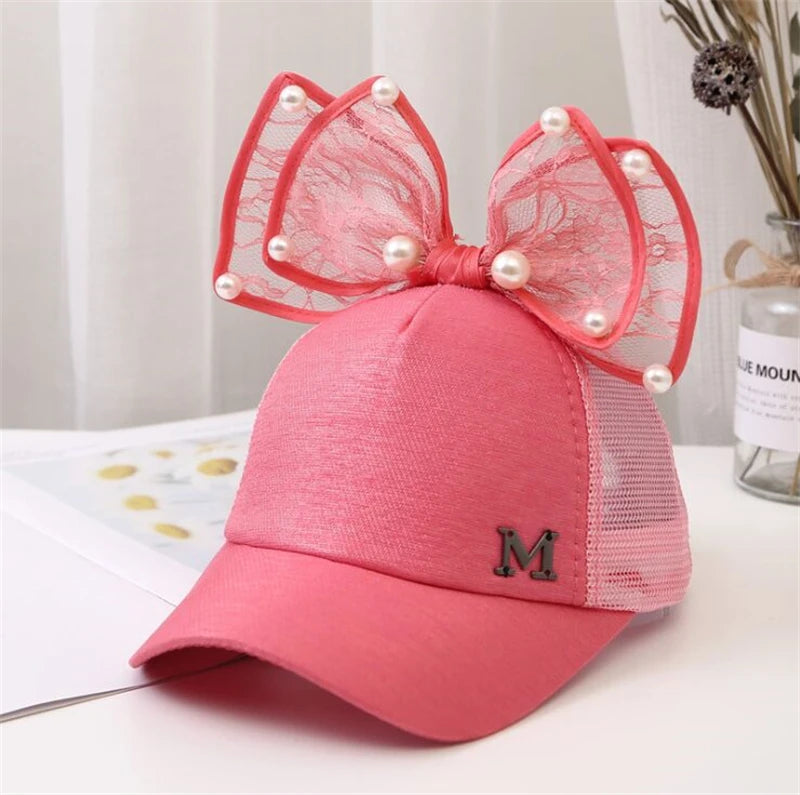 Sparkle Bunny Baseball Cap – Glam Bow Hat for Girls