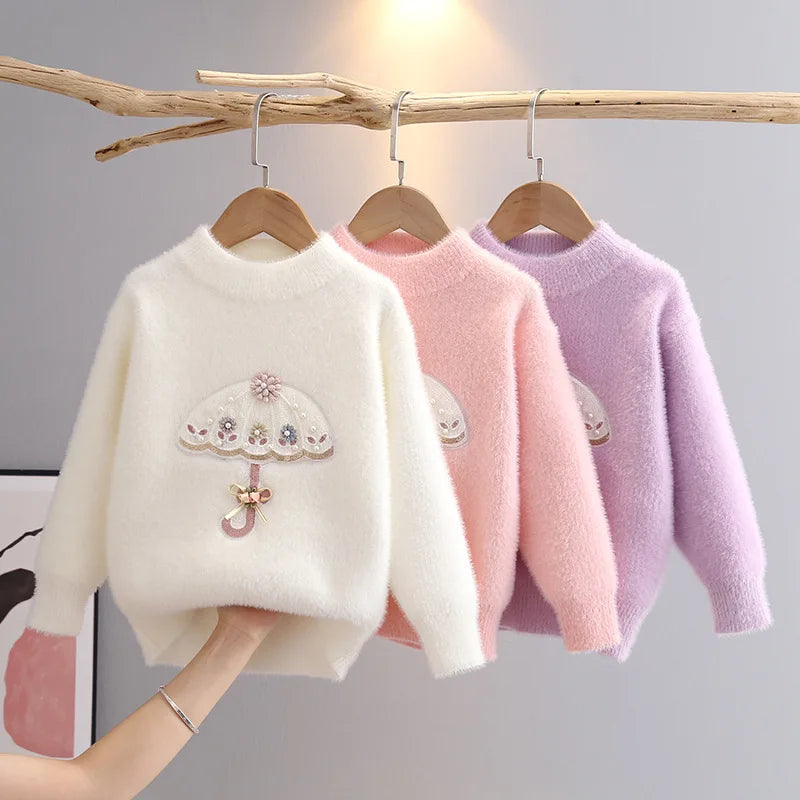 Embroidered Umbrella Princess Sweater
