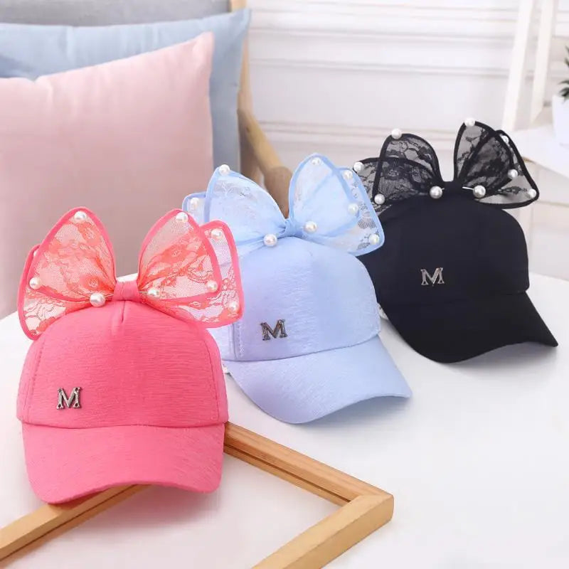 Sparkle Bunny Baseball Cap – Glam Bow Hat for Girls