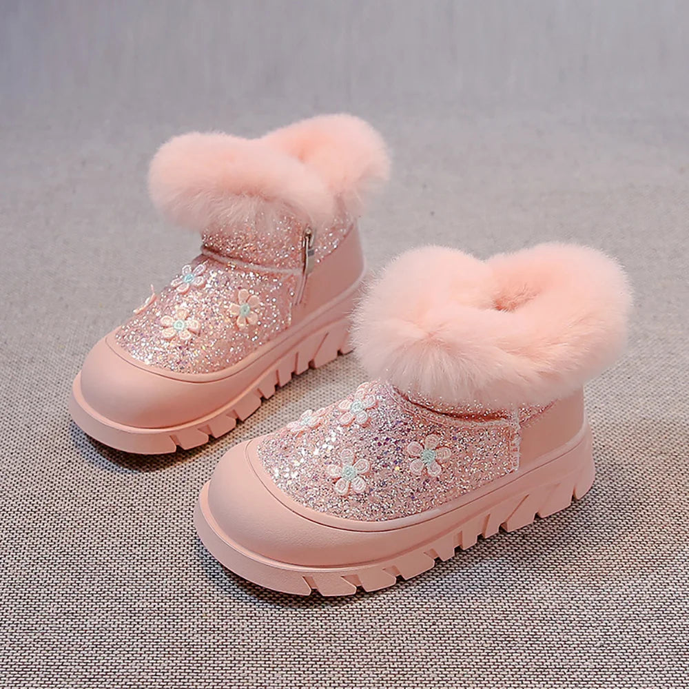Glitter Blossom Winter Boots