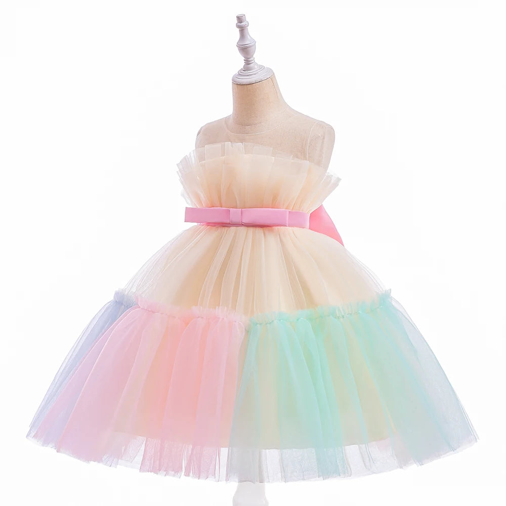 Rainbow Tulle Princess Party Dress