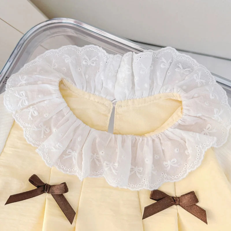 Bow Accent Long Sleeve Baby Dress