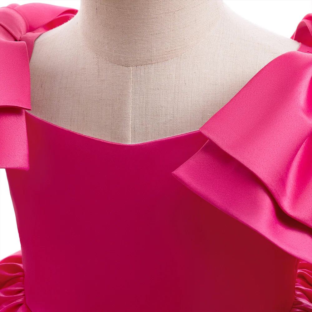 Princess Charm Ruffle Sleeve Kids Party Dress