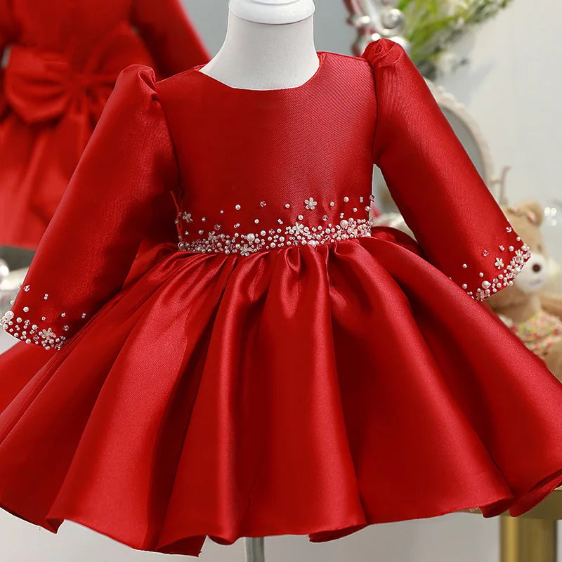 Crimson Blossom Princess Dress