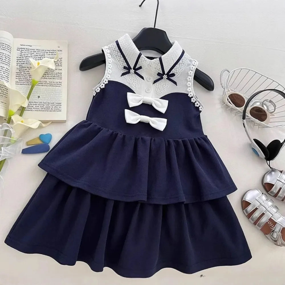 Navy & White Princess Dress