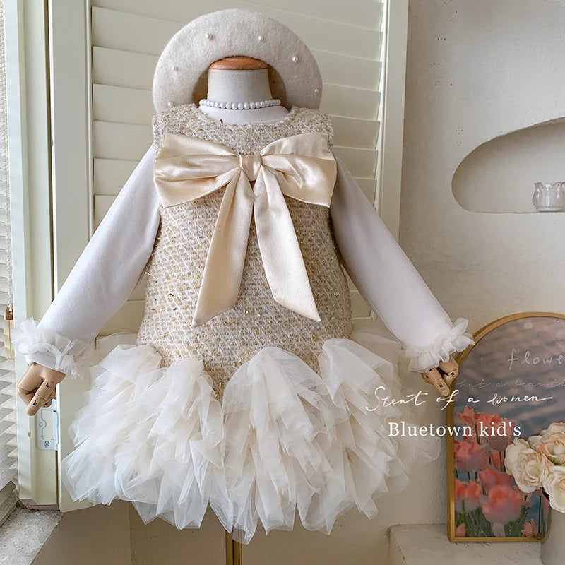 Elegant Tulle & Tweed Dress