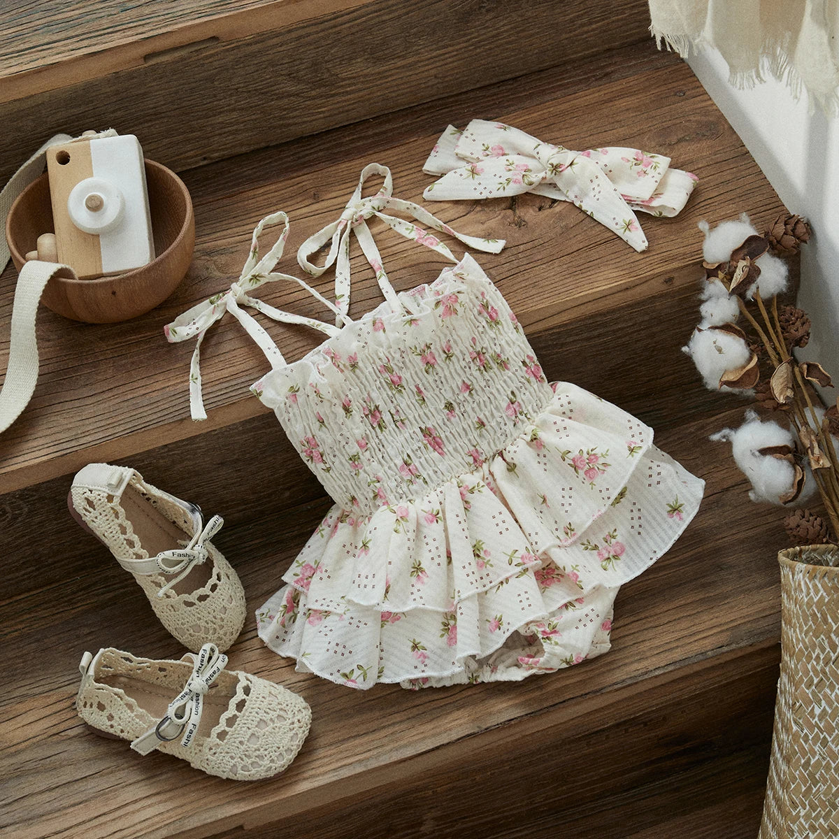 Cottage Bloom Baby Romper Set