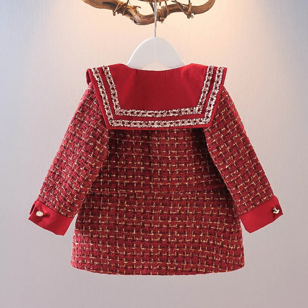 Red Paris Tweed Outfit for Girls