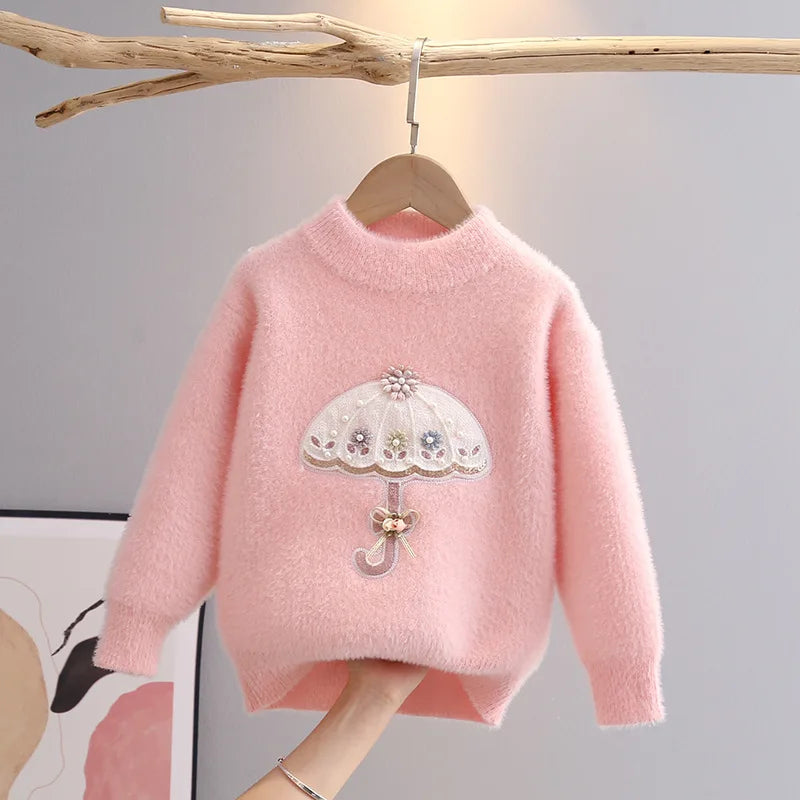 Embroidered Umbrella Princess Sweater