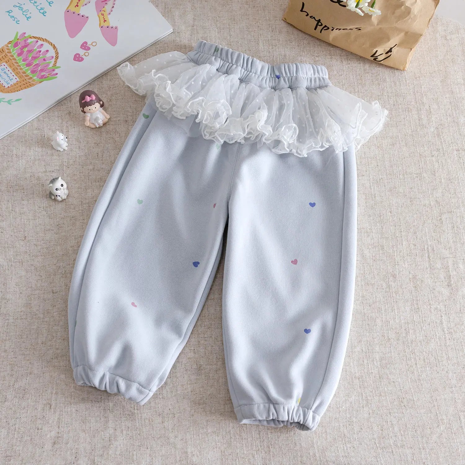 Heart Tulle Ruffle Pants