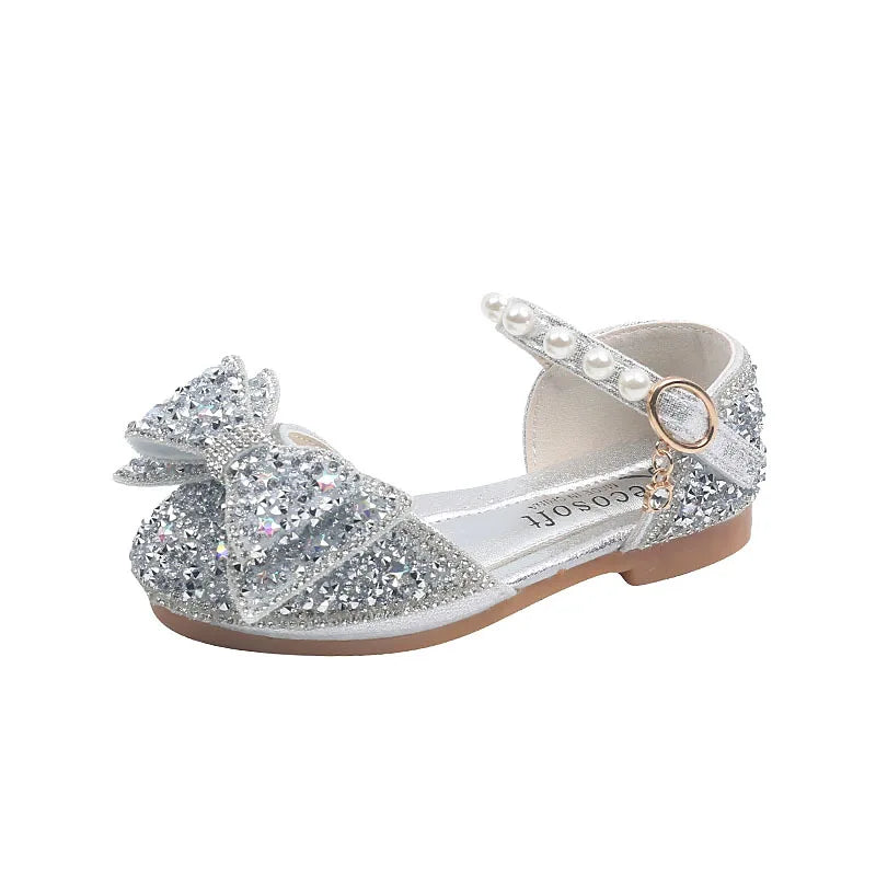 Girls' Party Shoes with Sparkly Bow
