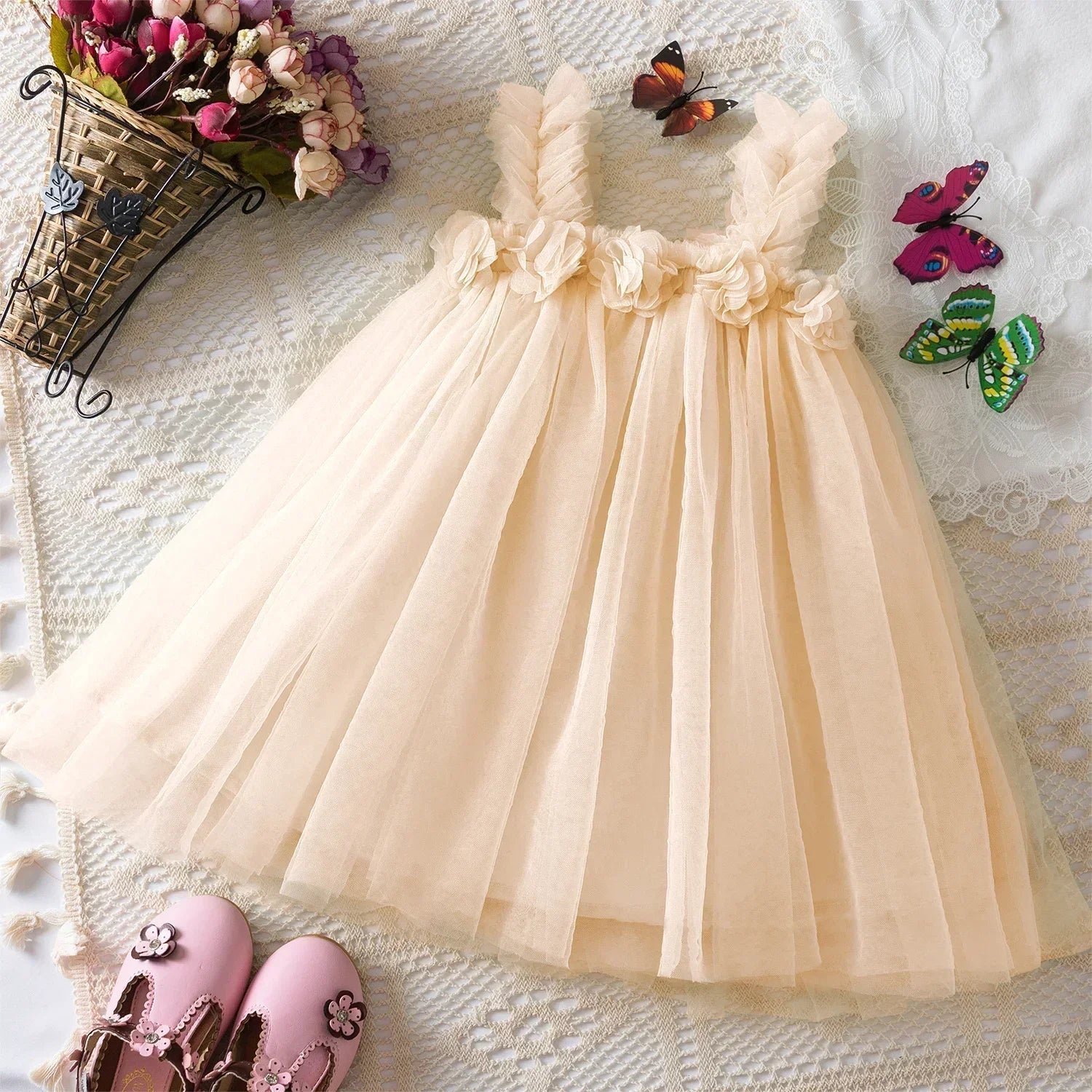 Luisa Tulle Flowers Kids' Dress – Fairy Collection