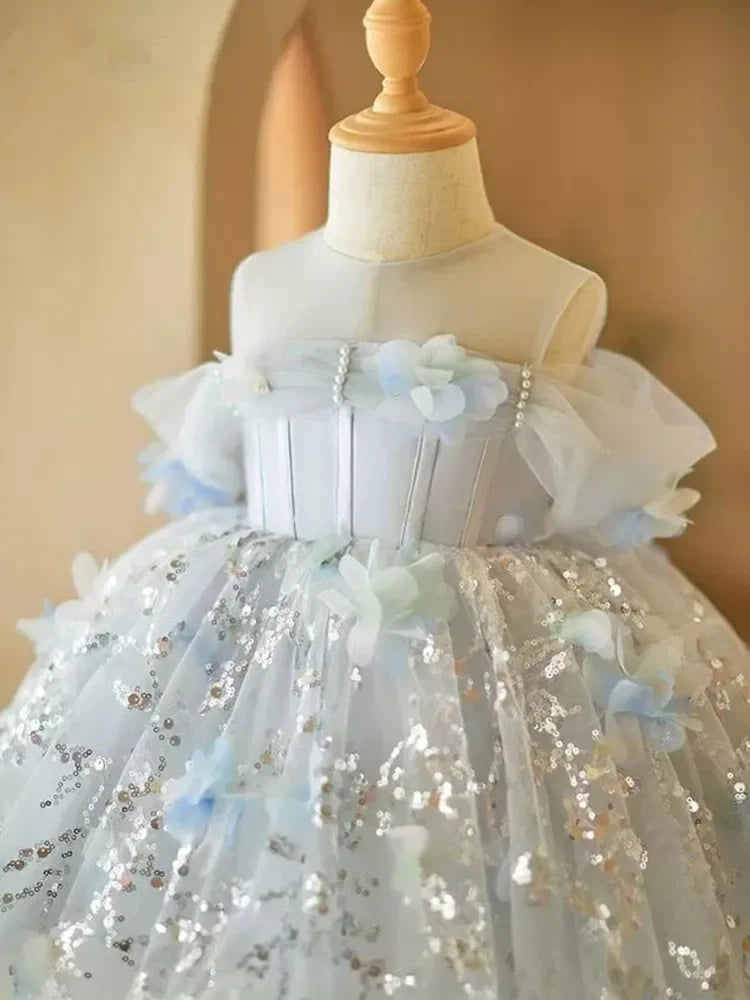 Celestial Bloom Children's Party Dress