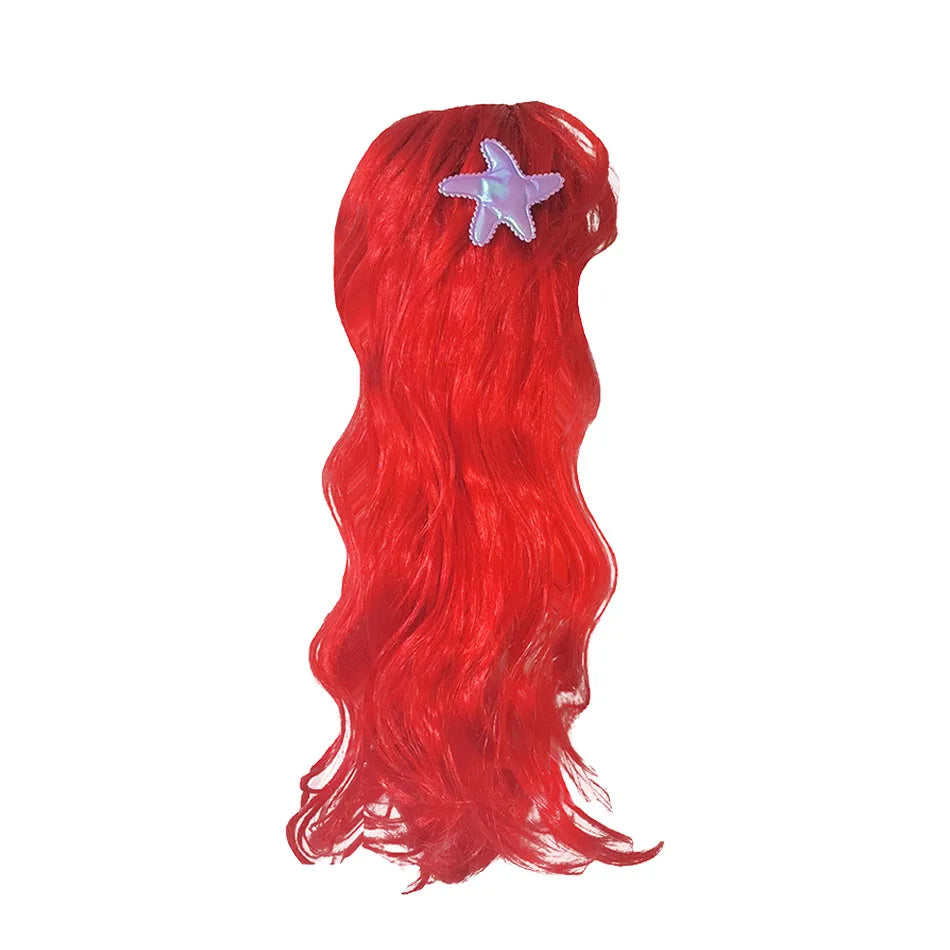 Ocean Princess Accessory Set – Red Wig, Tiara, Gloves, Jewelry & Bag