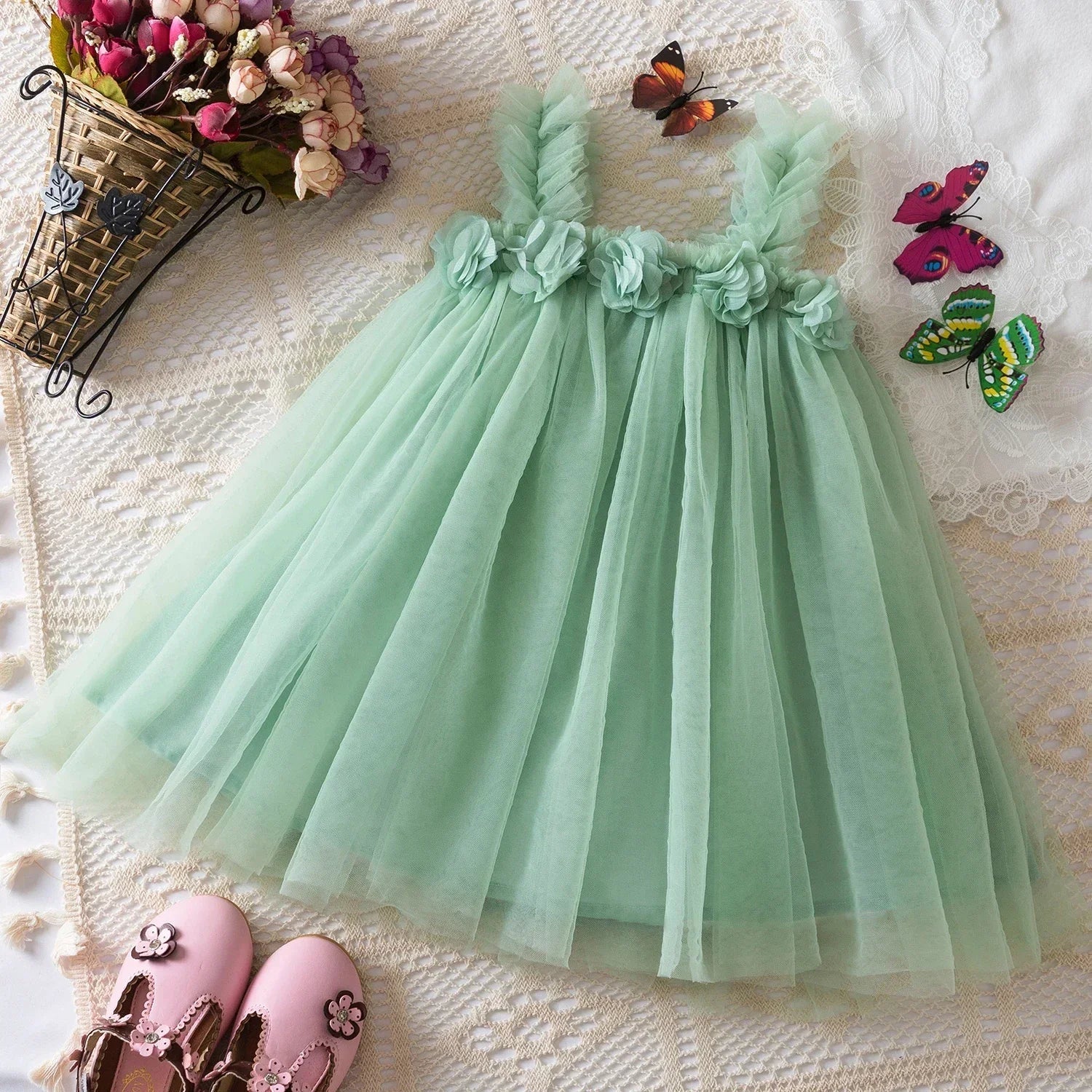 Luisa Tulle Flowers Kids' Dress – Fairy Collection