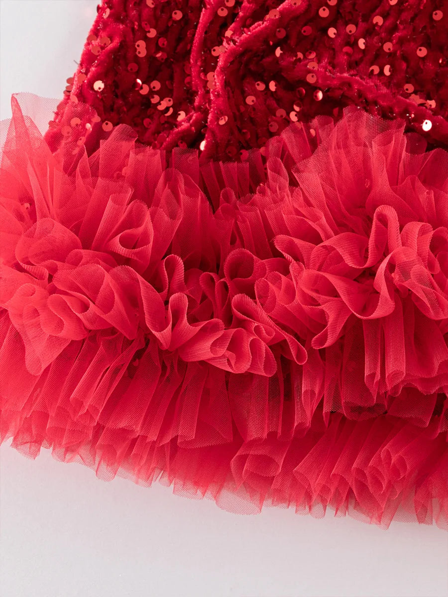 Red Sparkle Tutu Dress