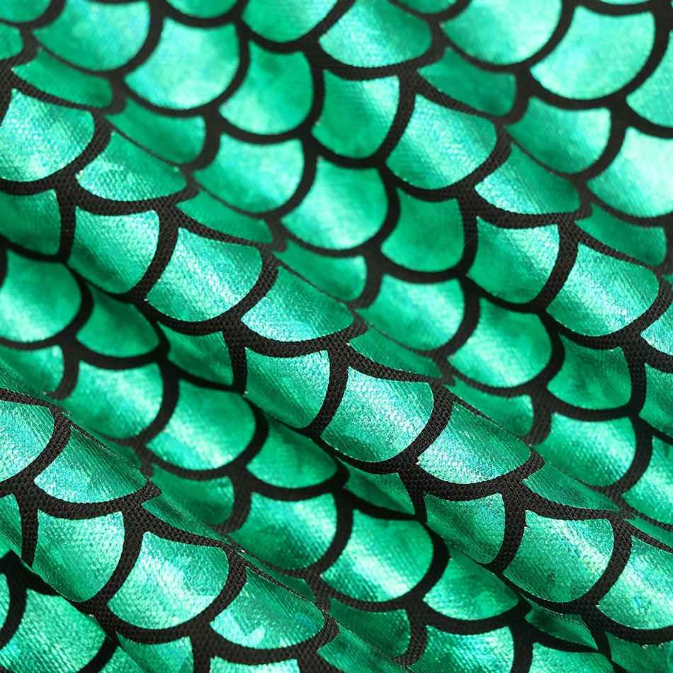 Long Sleeve Mermaid Princess Costume with Wig