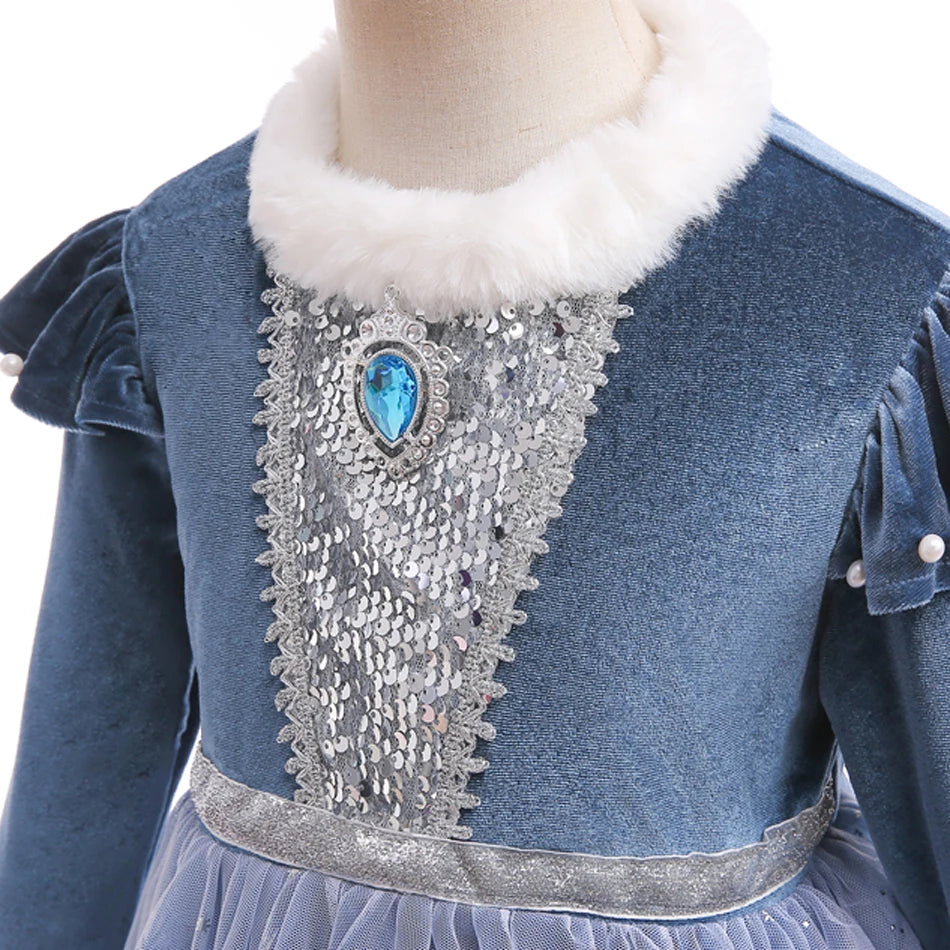 Winter Ice Princess Costume – Velvet & Snowflake Tulle