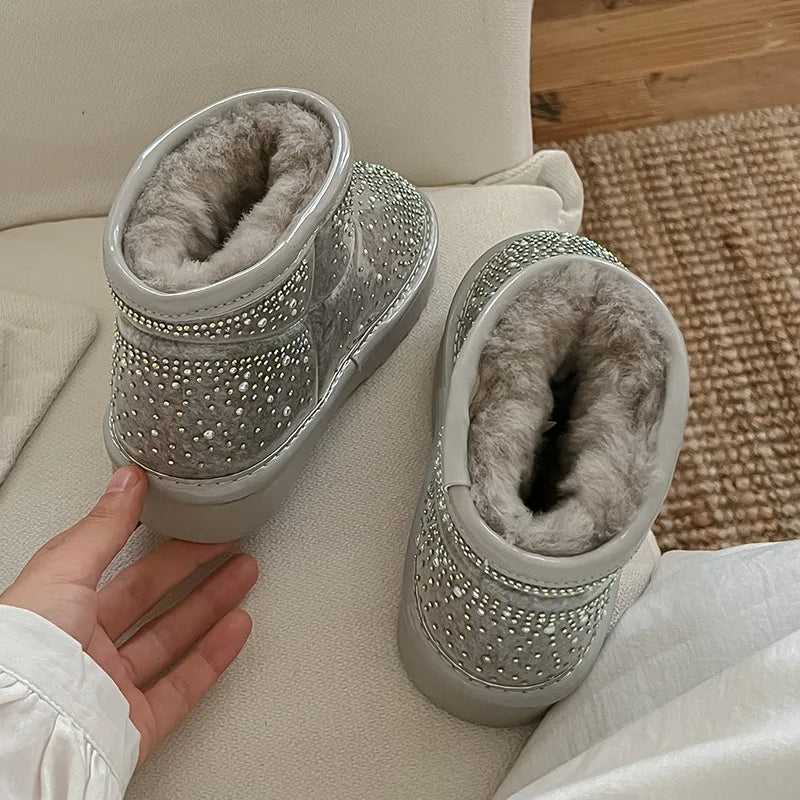 Girls' Rhinestone Winter Boots
